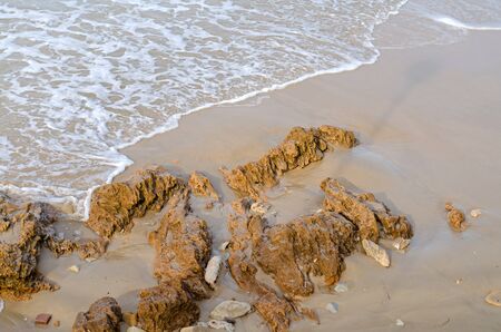 Big stones on the beach of the seaの写真素材