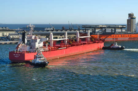 Cape Town, Republic of South Africa - April 10: Vessel moor to the berth in port of Cape Town on April 10, 2018 in Cape Town, Republic of South Africa.のeditorial素材