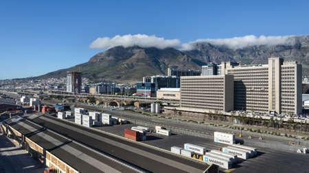 Cape Town, Republic of South Africa - April 10: City landscape in port of Cape Town on April 10, 2018 in Cape Town, Republic of South Africa.のeditorial素材
