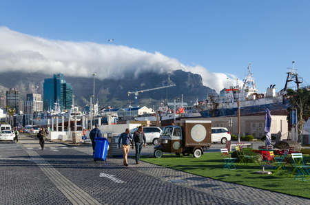 Cape Town, Republic of South Africa - April 10: City landscape in port of Cape Town on April 10, 2018 in Cape Town, Republic of South Africa.のeditorial素材