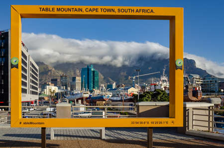 Cape Town, Republic of South Africa - April 10: City landscape in port of Cape Town on April 10, 2018 in Cape Town, Republic of South Africa.のeditorial素材