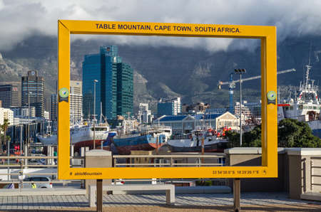 Cape Town, Republic of South Africa - April 10: City landscape in port of Cape Town on April 10, 2018 in Cape Town, Republic of South Africa.のeditorial素材