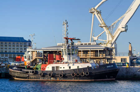 Cape Town, Republic of South Africa - April 10: Tugboat on the berth in Cape Town on April 10, 2018 in Cape Town, Republic of South Africa.のeditorial素材