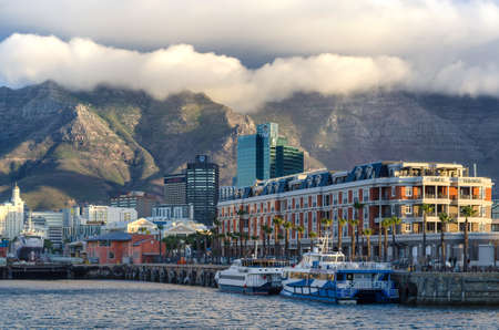 Cape Town, Republic of South Africa - April 10: City landscape against the background of Table mountain on April 10, 2018 in Cape Town, Republic of South Africa.のeditorial素材