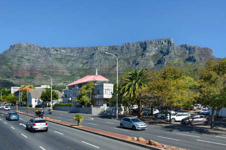 Cape Town, Republic of South Africa - April 11: City landscape against the background of Table mountain on April 11, 2018 in Cape Town, Republic of South Africa.のeditorial素材