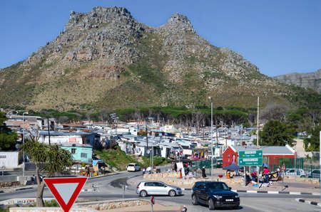 Cape Town, Republic of South Africa - April 11: Urban district against the background of mountain on April 11, 2018 in Cape Town, Republic of South Africa.のeditorial素材