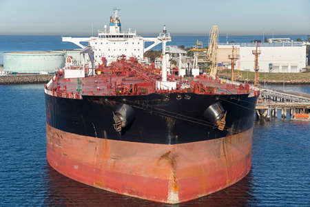 Large tanker close by loading berthのeditorial素材
