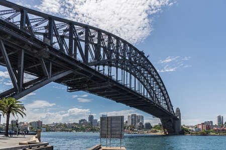 Sydney, Australia - January 9: Harbour Bridge the biggest arched bridge in Sydney on January 9, 2019 in Sydney, Australia.のeditorial素材
