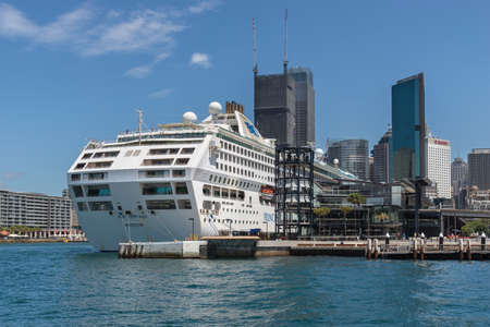 Sydney, Australia - January 9: Passenger ship in port of Sydney on January 9, 2019 in Sydney, Australia.のeditorial素材