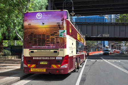 Sydney, Australia - January 9: City tour bus in Sydney on January 9, 2019 in Sydney, Australia.のeditorial素材