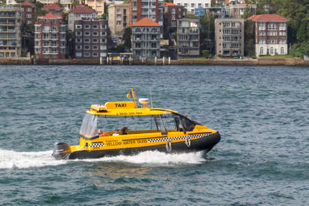 Sydney, Australia - January 9: Yellow water taxi in Sydney on January 9, 2019 in Sydney, Australia.のeditorial素材