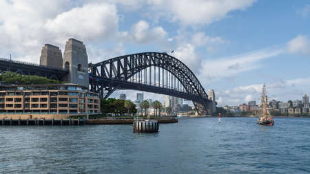 Sydney, Australia - January 9: Harbour Bridge the biggest arched bridge in Sydney on January 9, 2019...