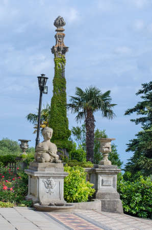Massandra, Crimea - May 28: Sculpture in the park of the Massandra palace on May 28, 2016 in...