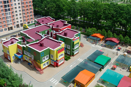 Krasnodar, Russia - June 01: Emerald township kindergarten in Prikubanskiy district of Krasnodar on June 01, 2021 in Krasnodar, Russia.のeditorial素材