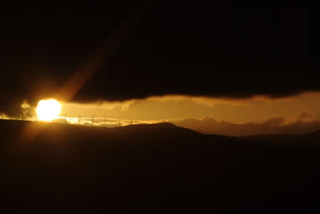 Sunset between two worldsの写真素材