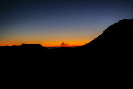 Beautiful landscape dawn with colorful sky. in the north of Spain, Espinosa de los Monteros.の写真素材
