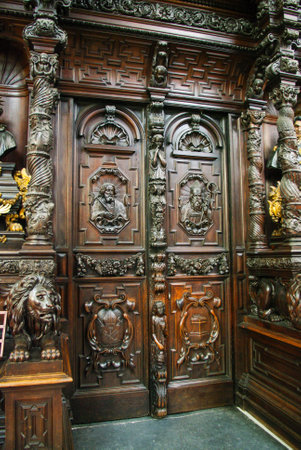 Interior of a church in Antwerp. Discovering its architecture, and its numerous works of art.のeditorial素材