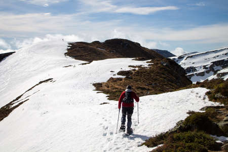 Ascent to Pico de la Miel in the Cantabrian Mountains, Espinosa de los Monteros -Burgos Spain,...