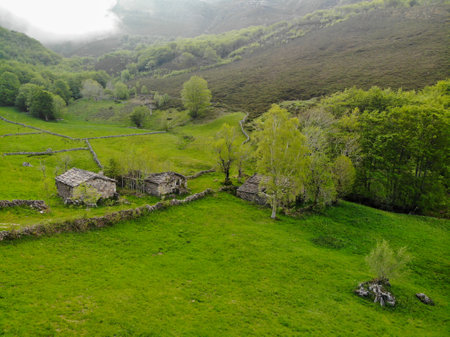In the mountains of Espinosa de los Monteros (Spain) lies the wonderful world of the Pasiegos, a people of immemorial origin who have lived off their livestock and their meadows.の写真素材