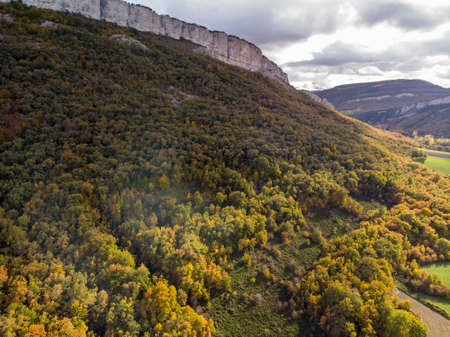 In the north of Burgos, near Espinosa de los Monteros, is one of the most impressive natural landscapes. The change of color in its forests is pure magic.の写真素材