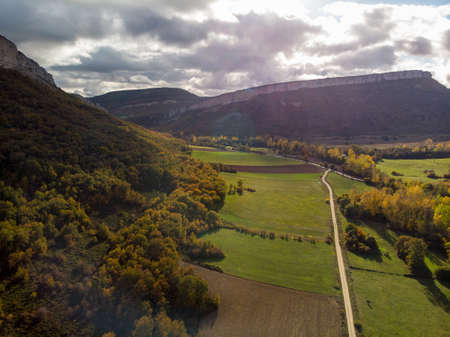 In the north of Burgos, near Espinosa de los Monteros, is one of the most impressive natural landscapes. The change of color in its forests is pure magic.の写真素材