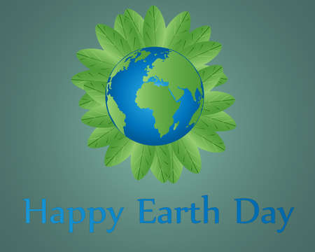 Happy Earth Day. Conceptual vector illustration of the planet Earth. A card by an Earth Day.のイラスト素材
