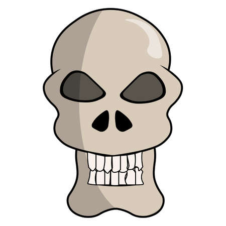 Vector illustration of a skull in a cartoon style. Cartoon skull. Skull illustration.のイラスト素材