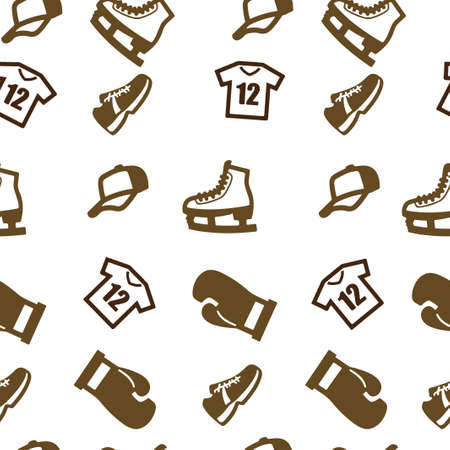 Sport pattern seamless. Vector illustration. Isolated white background.のイラスト素材