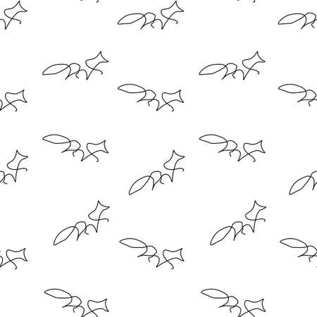 Fox animal pattern seamless. Vector illustration. Isolated white background.のイラスト素材