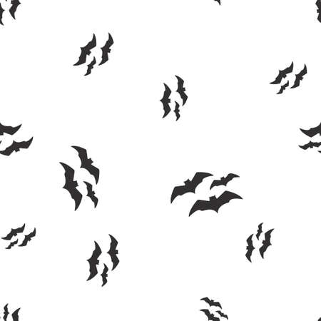 Three bat Halloween pattern seamless. Vector illustration. Isolated white background. All Saints Eve.のイラスト素材