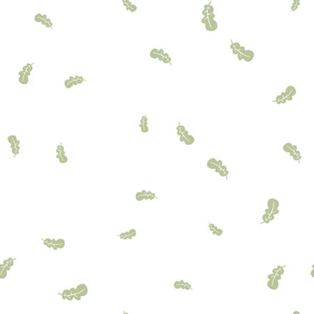 Oak leaf green pattern seamless. Vector illustration. Isolated white background.のイラスト素材