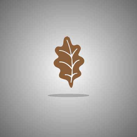 Oak leaf brown. Vector illustration. Gray background with gradient.のイラスト素材