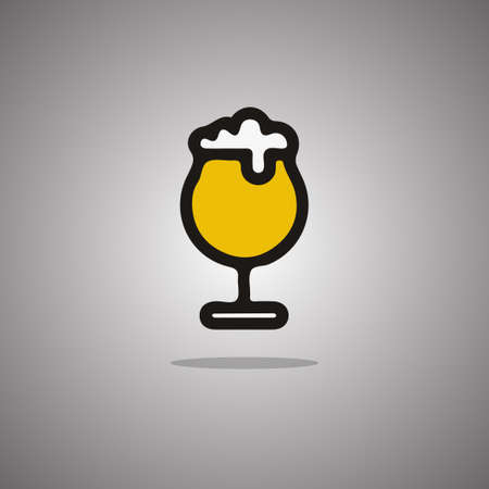 Wineglass beer.  illustration. Gray background with gradientの写真素材