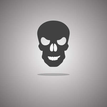 Skull Halloween.  illustration. Gray background with gradient.の写真素材