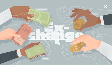 Cartoon Vector Illustration of Hands with Money