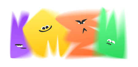 Blurred Emotion Character Faces with Soft Shapes