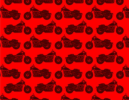 Vintage sport motorcycle pattern vector set collage with Vibrant red colorsのイラスト素材