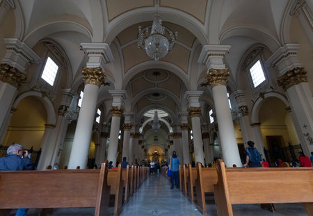 Primatial cathedral of Colombia inside neoclassical architectureのeditorial素材