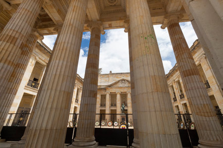 National capitol building neoclassical architecture style columns in a sunny day
