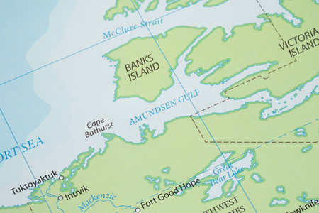 Close up to a Amundsen Gulf region in arctic sea Canadaの写真素材