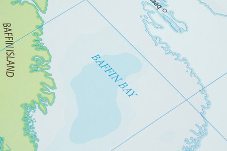 Close up to a Baffin Bay region in arctic sea Canadaの写真素材