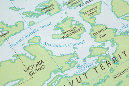 Close up to a McClintock Channel region in arctic sea Canadaの写真素材
