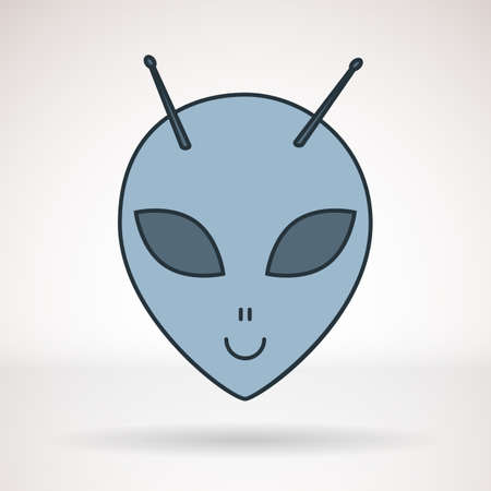 Vector icon for business presentations, interface, logo. Modern flat design. Alien.のイラスト素材