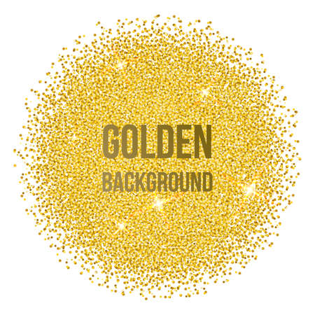 Golden abstract background for business presentations circle shape. Golden dots, round template with empty space for your text. Vector.のイラスト素材
