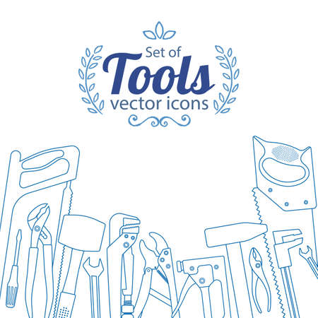 Set of repair tools icons. stock illustration.のイラスト素材