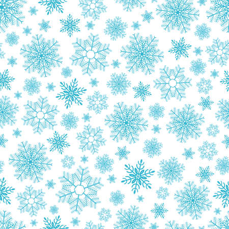 Seamless pattern of snowflakes on white background. Vector.のイラスト素材
