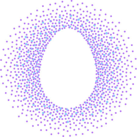 Silhouette of easter egg on a lilac dotted background. Vector.のイラスト素材
