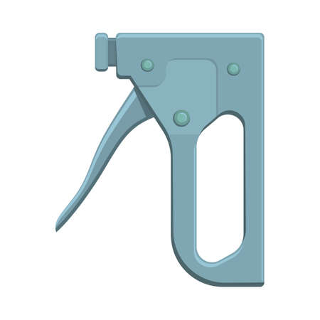 Construction stapler tool, colorful flat illustration. Vectorのイラスト素材