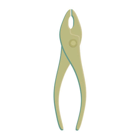 Pliers tool, colorful flat illustration of plumbing tool. Vectorのイラスト素材