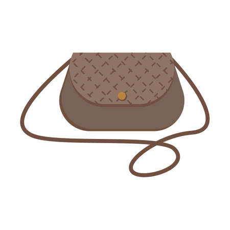 Female handbag over the shoulder, colorful flat illustration of plumbing tool. Vectorのイラスト素材